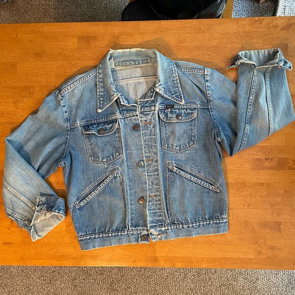 Vintage 1970s Size 42 Maverick Blue Bell Wrangler Selvedge denim trucker jacket - Picture 1 of 16